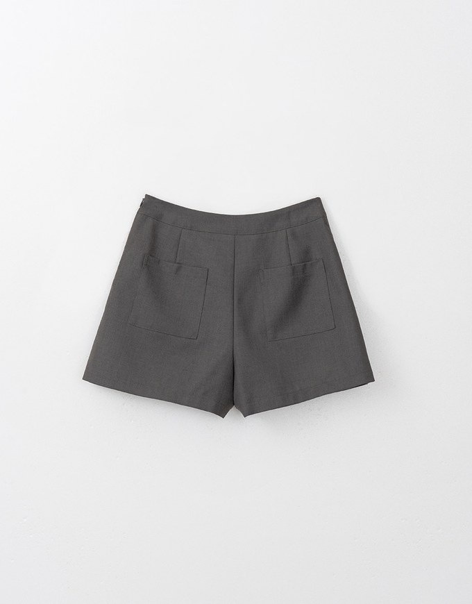 Classy Preppy Style Pleaded Skorts Made With Suit Fabric