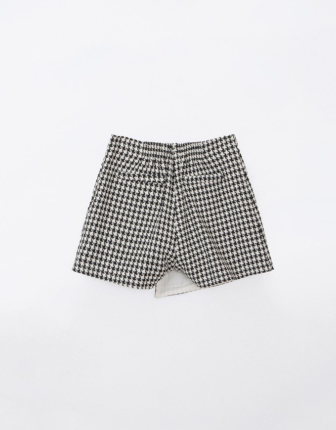 Tweed Houndstooth Checkered Skorts