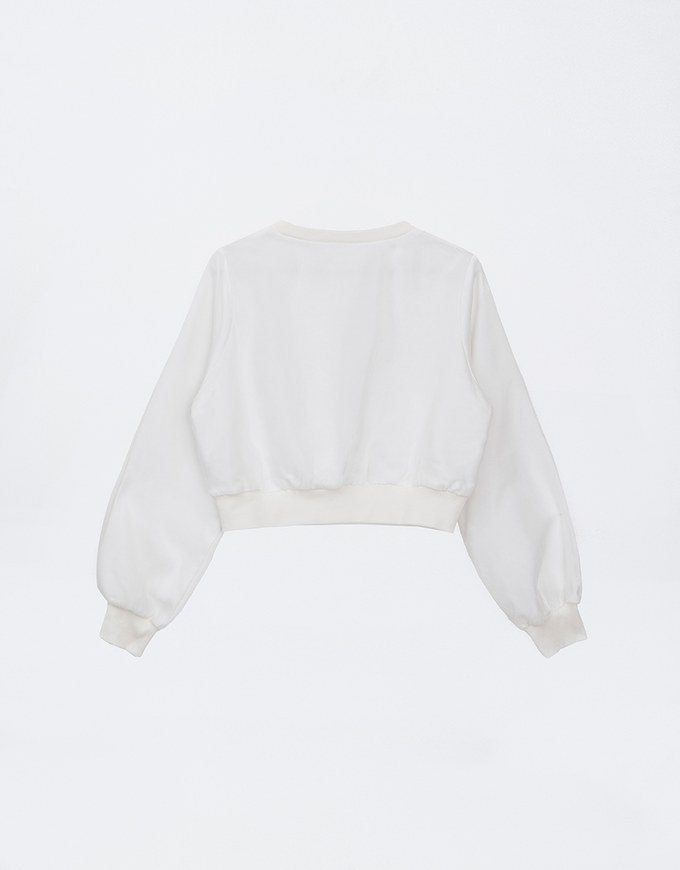 Long Sleeve Textured Layered Sheer Top