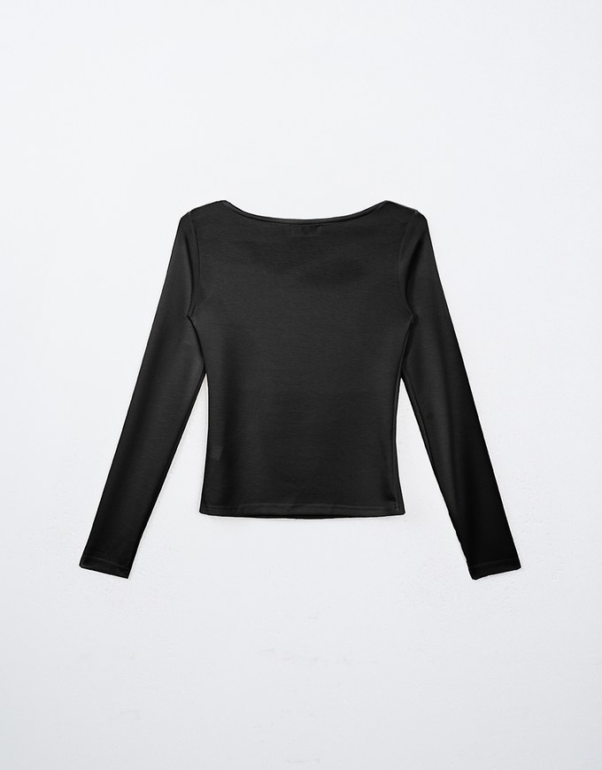 Asymmetrical Hollow Out Long Sleeve Top