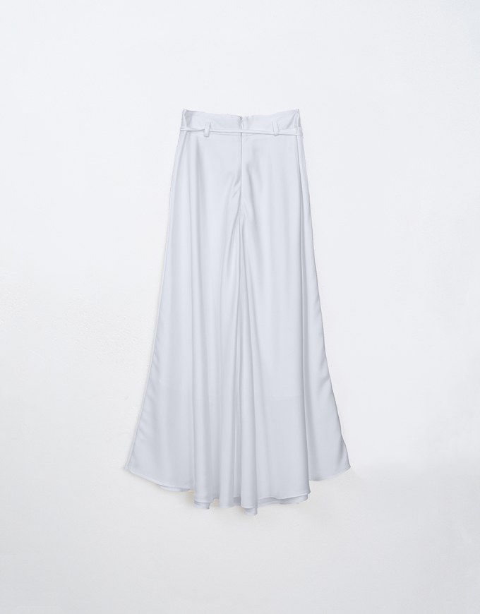 Flowy Flare Satin Maxi Skirt (with Belt)