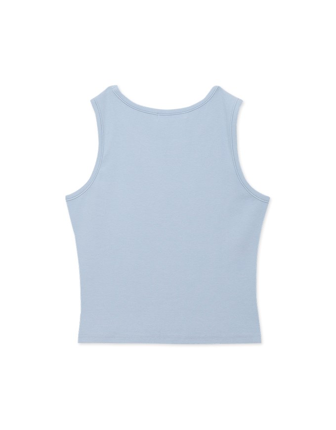 Cut Out Heart Crew Neck Tank Top