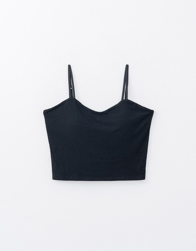 Dual Strape Ribbed Thin Strap Cami Top