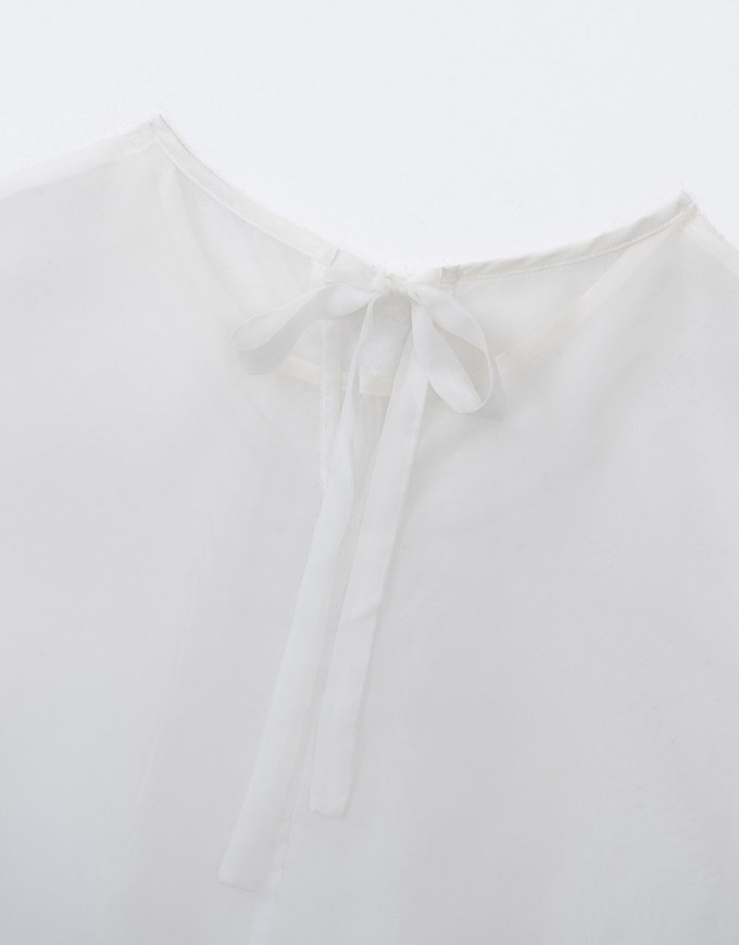 Lightweight Sheer Back Tie Top