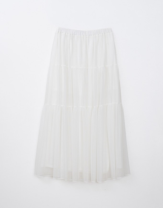 Sheer Tiered Maxi Skirt