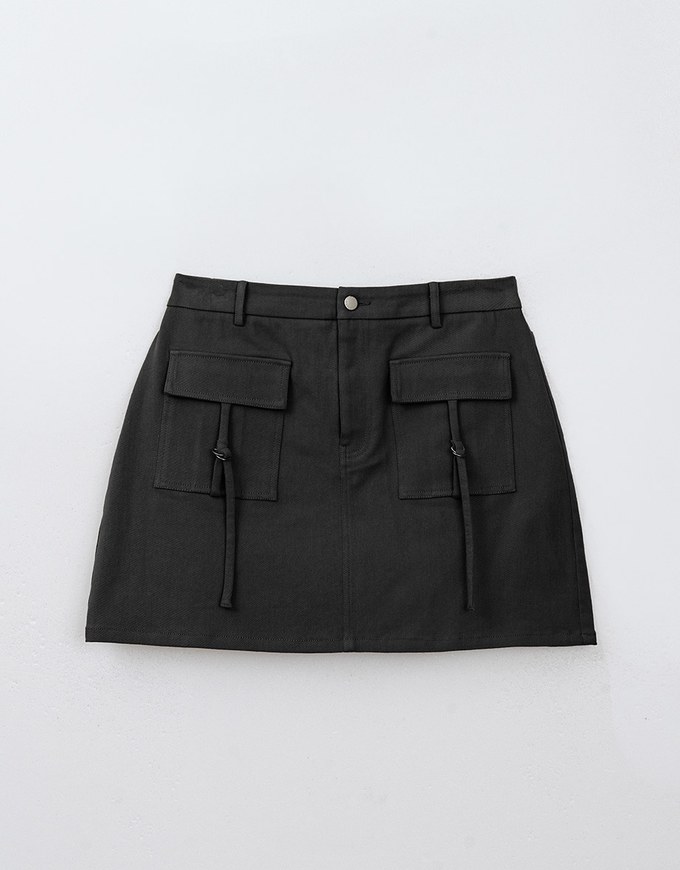 Heavyweight Jeans Denim A Line Cargo Mini Skirt