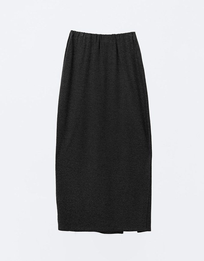 Solid Color Fleece Lined Side Slit Accent Maxi Skirt