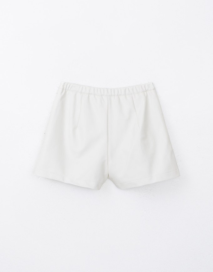 Concealed Placket Faux Leather Shorts