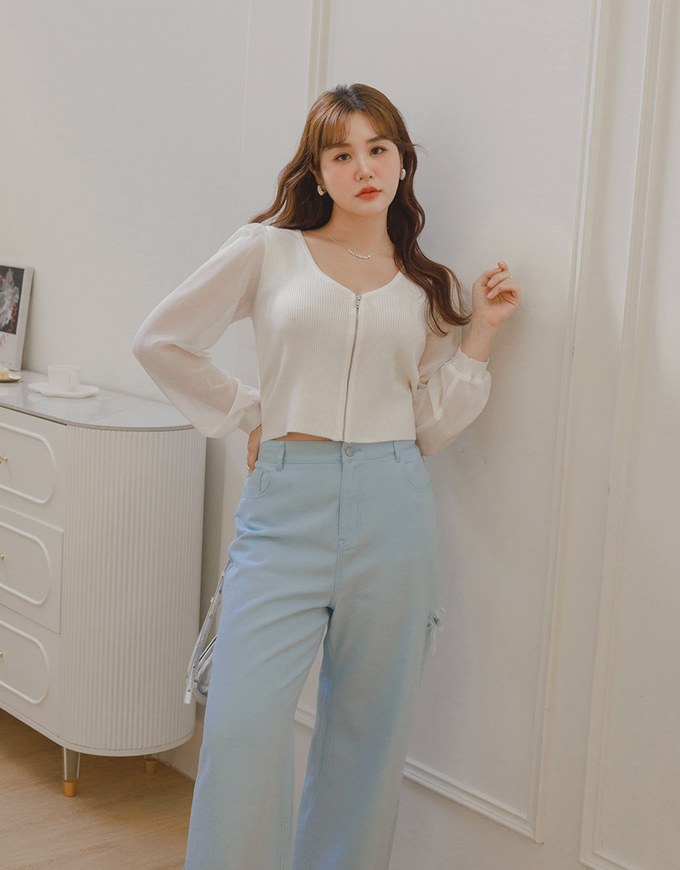 Classic Distressed High Waisted Wide Pants Culottes