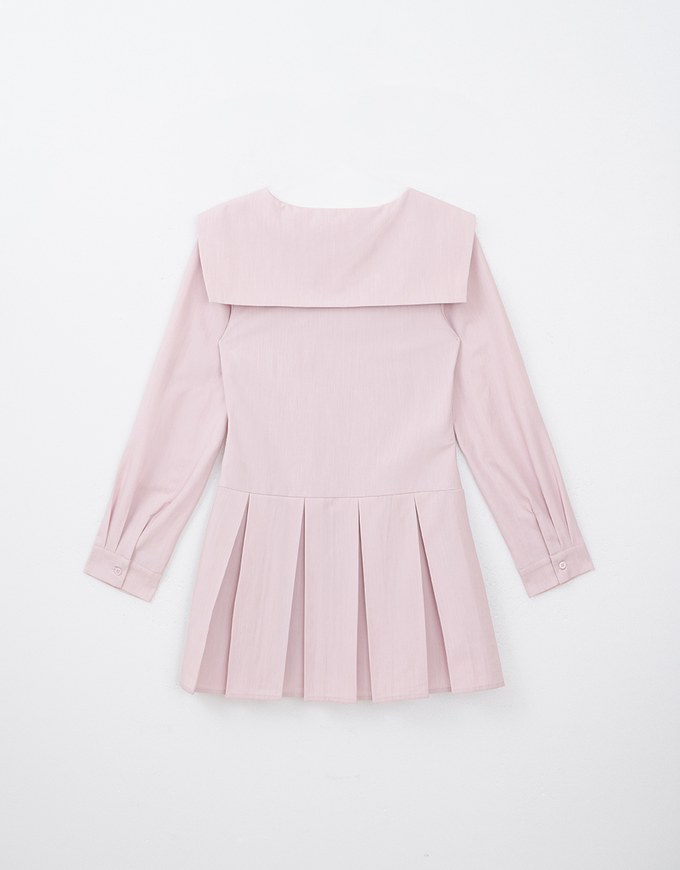 Sailor Collar Pleated Mini Dress