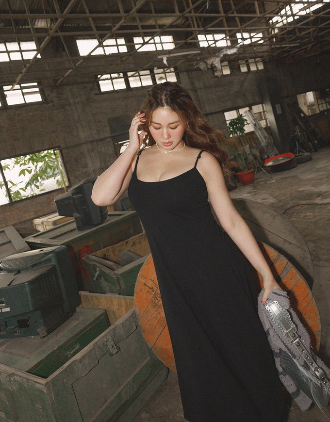 【Heat Tech】 Heating Function Bra Padded Maxi Dress