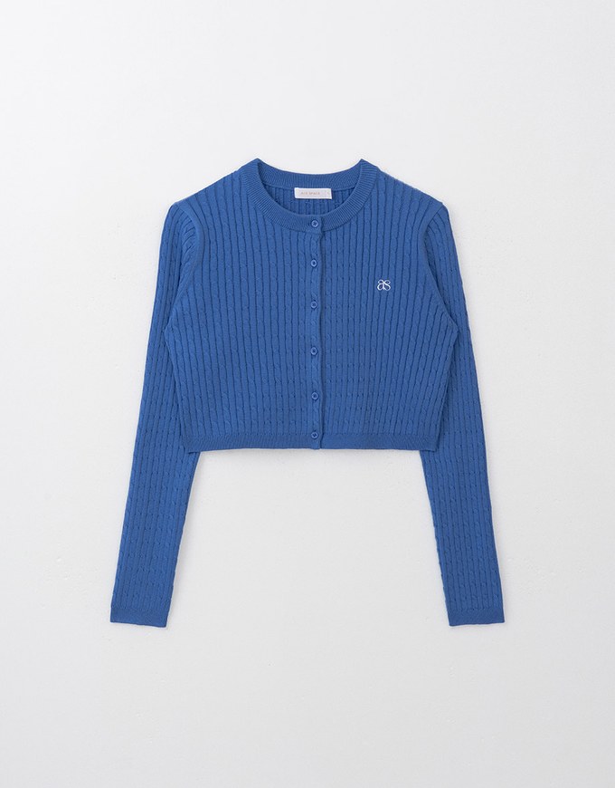 Brand Logo Cable Knit Cardigan Top