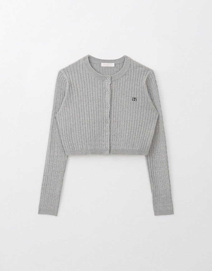 Brand Logo Cable Knit Cardigan Top