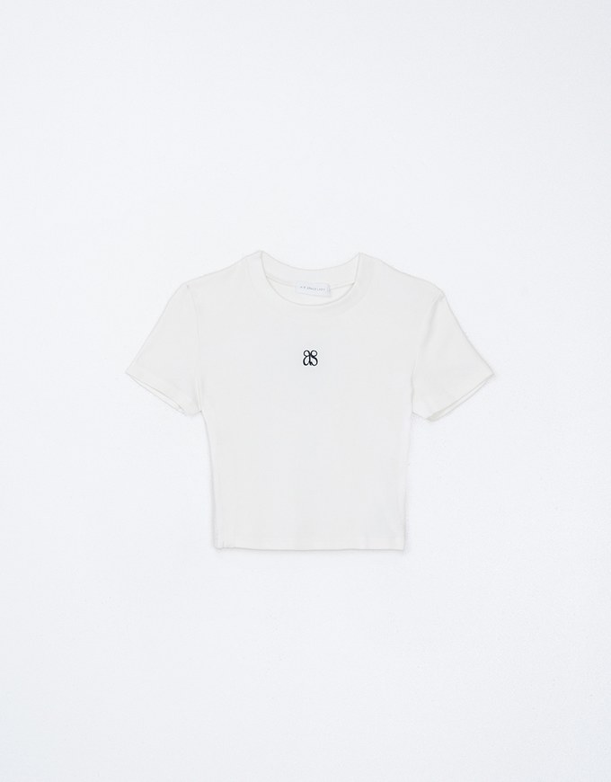 Air Space Logo Embroidered Ribbed Cropped Top