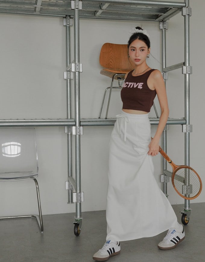 H Line Straight Cut Long Skirt