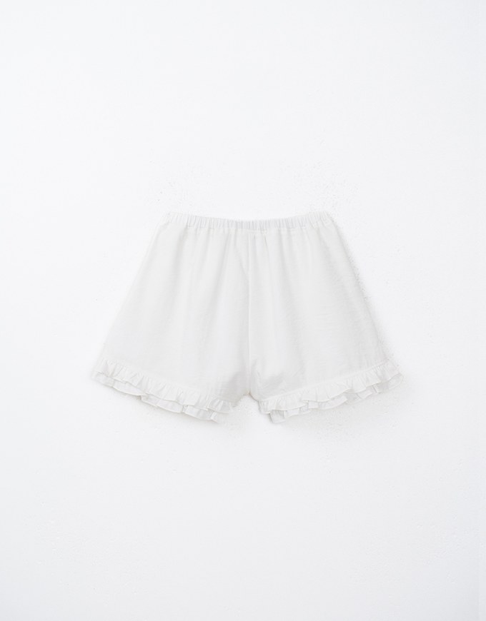 Playful Ruffle Trim Elastic Shorts