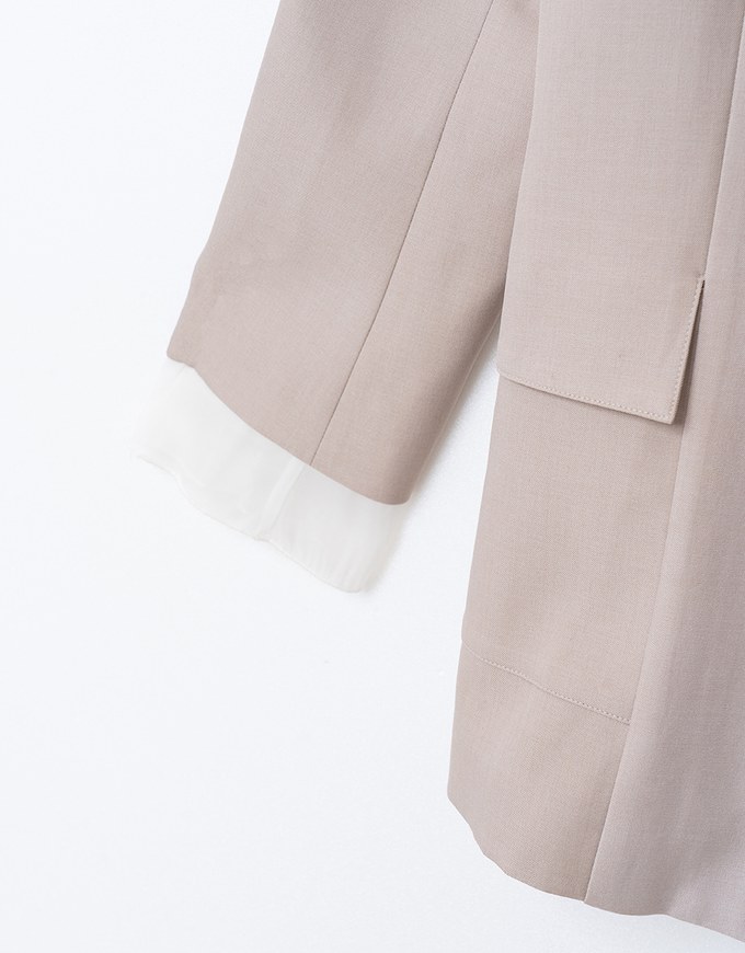 Layered Panel Slit Blazer Jacket (With Shoulder Pads)