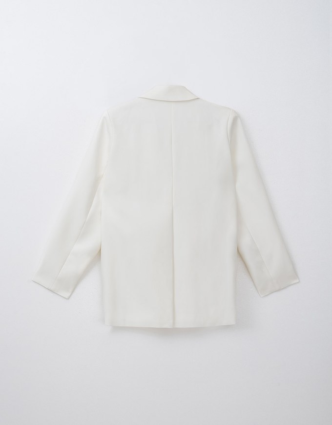 Pearl Bow Embellished Blazer Jacket (With Shoulder Pads)