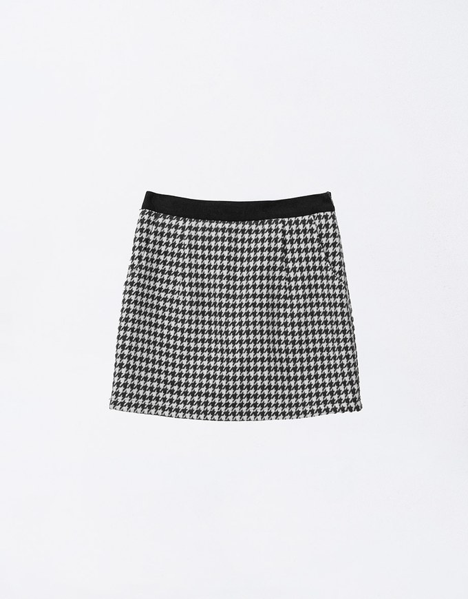 【HEYMAN Design】Classic Houndstooth Woolen Mini Skirt