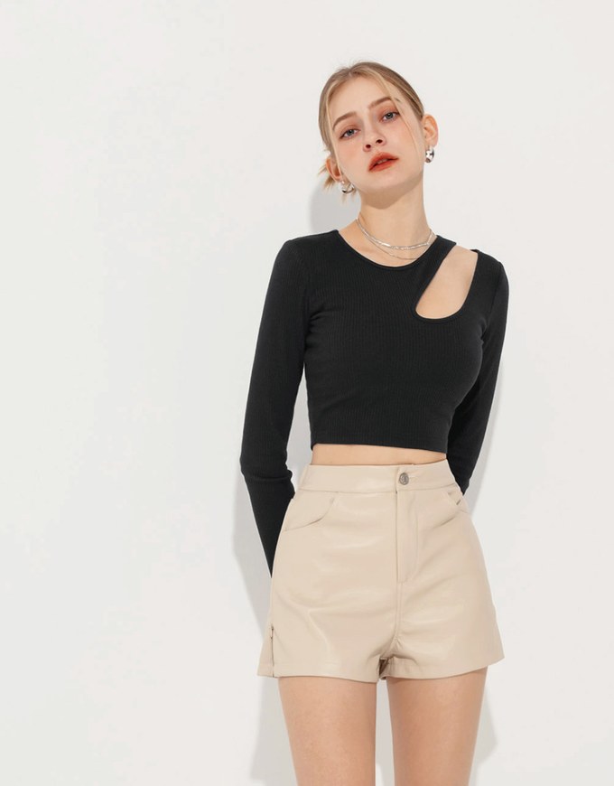 Soft Matte Stretch Faux Leather Shorts