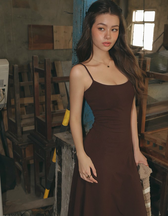 【Heat Tech】 Bra Dress Heating Function Bra Padded Maxi Dress