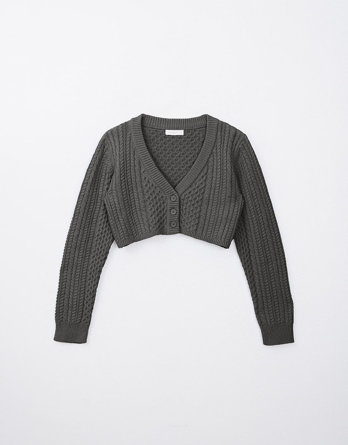 Cable Knit Cropped Cardigan