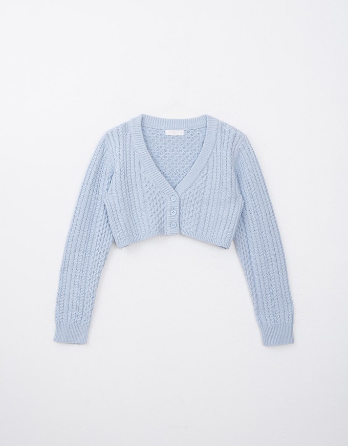 Cable Knit Cropped Cardigan