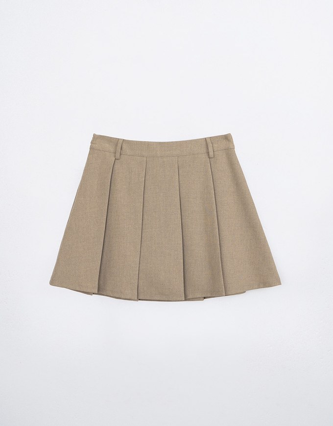 Classic Plain Pleated A Line Mini Skirt