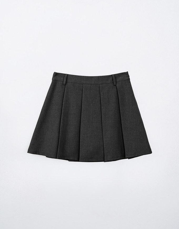 Classic Plain Pleated A Line Mini Skirt