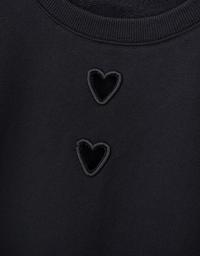 Hollow Heart Shape Crew Neck Long Sleeve Sweatshirt