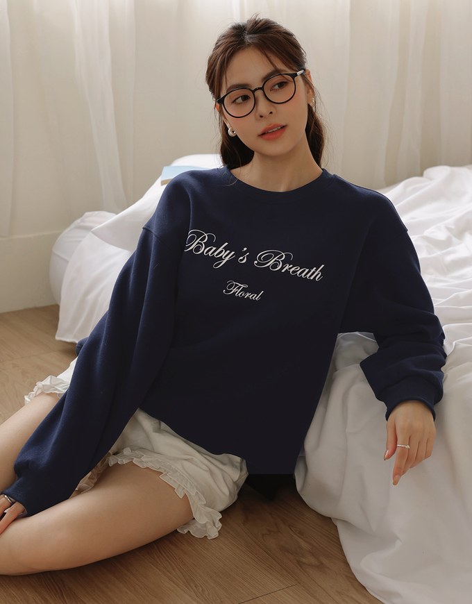 Fleece Lined Blossom Graphic Sweatshirt