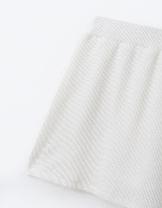 Soft Knit Elastic Mini Skirt