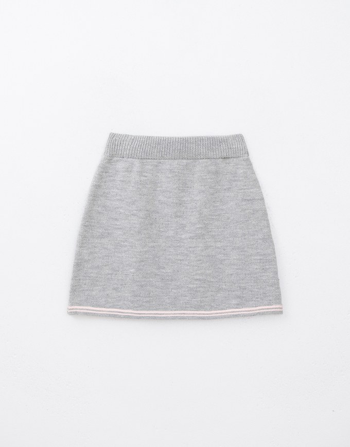 French Colorblock Bodycon Knit Mini Skirt