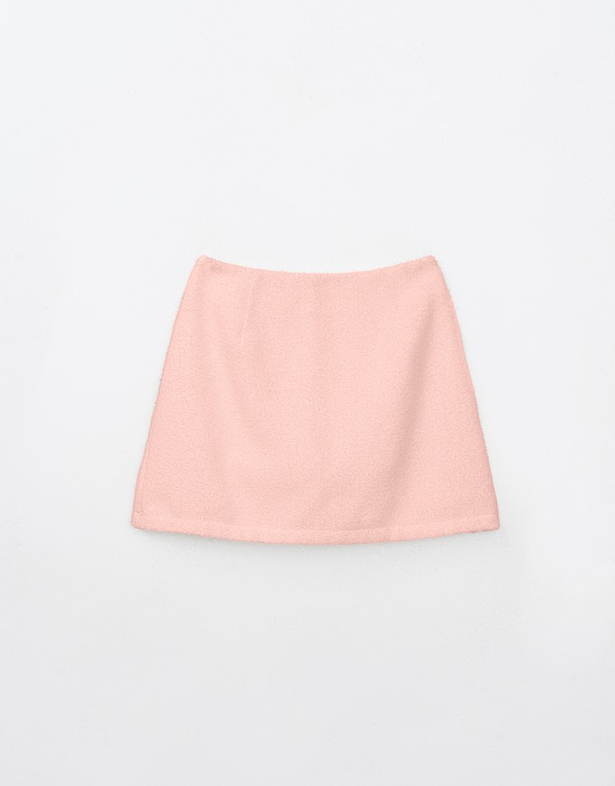 Textured Glitter Woolen Mini Skirt