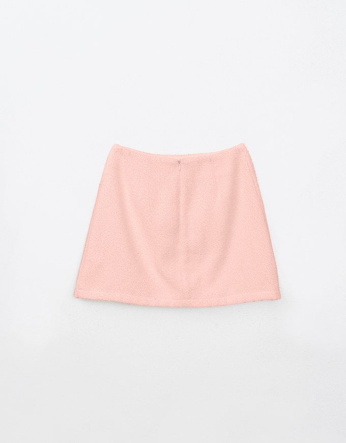 Textured Glitter Woolen Mini Skirt