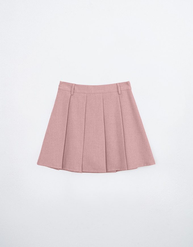 Classic Plain Pleated A Line Mini Skirt