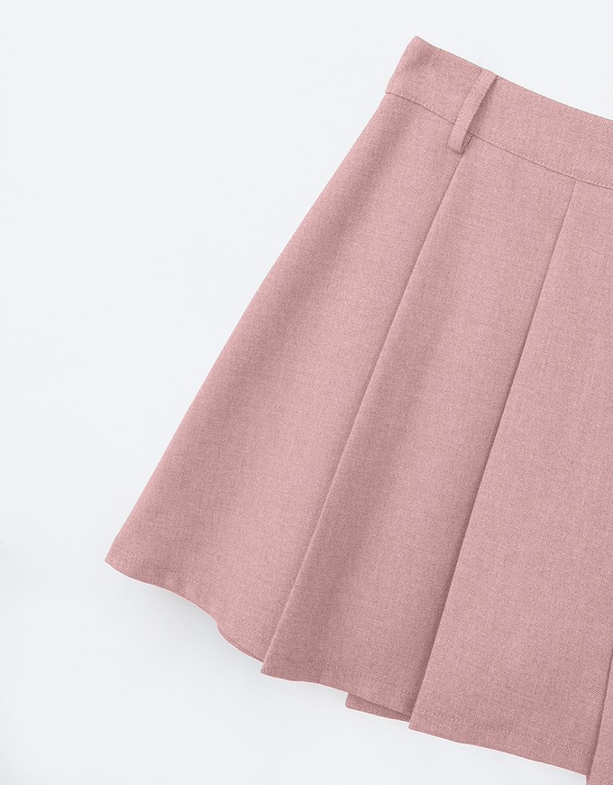 Classic Plain Pleated A Line Mini Skirt