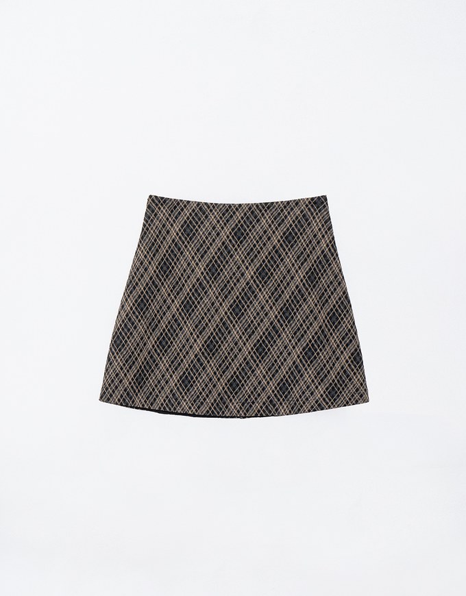 Retro Plaid A Line Mini Skirt