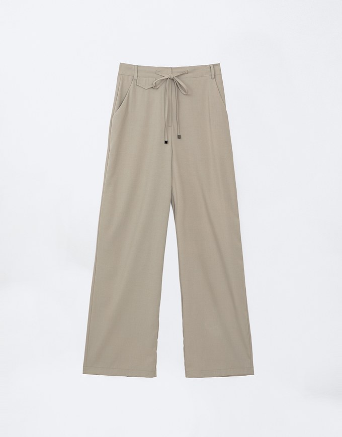 Hidden Placket Lightweight Drawstring High Waisted Wide Pants Culottes