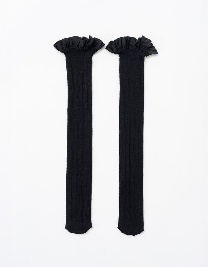 Korean Lace Trim Knee High Socks