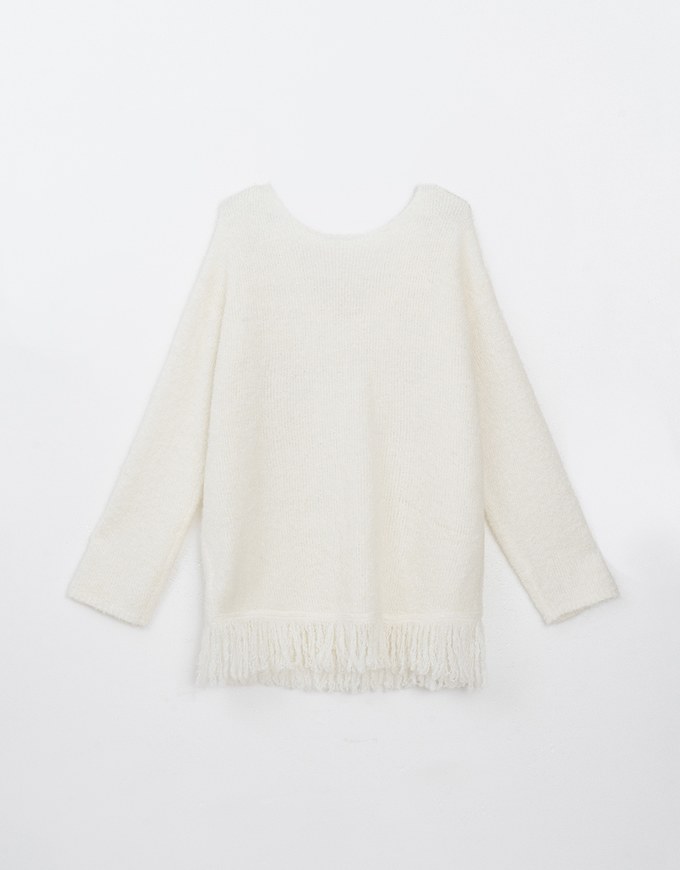 2 Way Fringe Knit Long Top