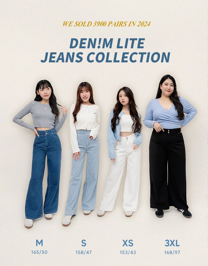 【Den!m LITE】Perfect Waistline JEANS PANTS Airy Lightweight Fabric Extra High Waisted Slimming Jeans Skirt DNA