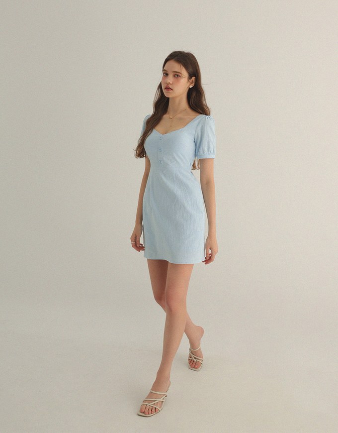 Knitted Back Hollow Out Padded Mini Dress