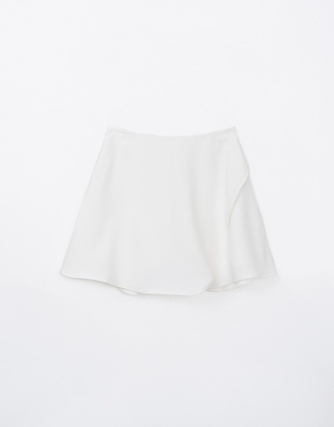 High Waist Asymmetrical Hem Mini Skort