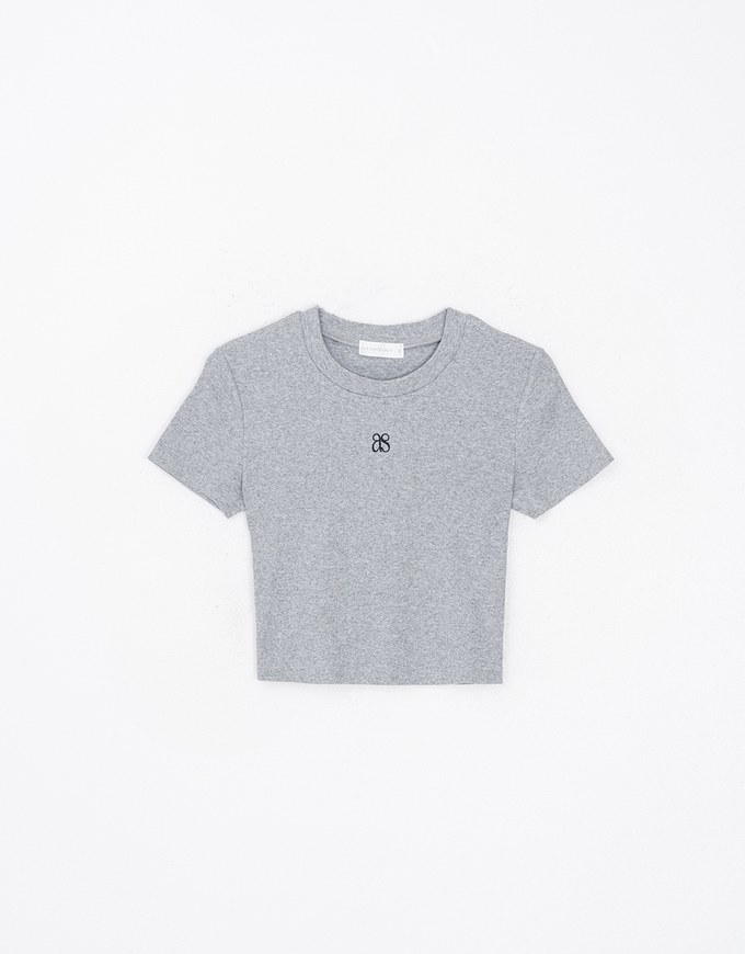 Air Space Logo Embroidered Ribbed Cropped Top