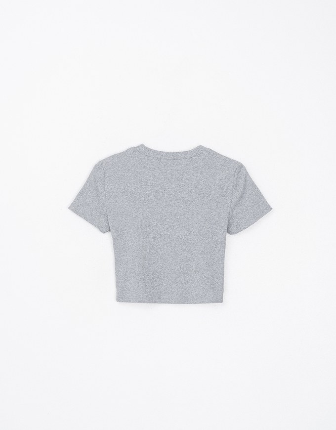 Air Space Logo Embroidered Ribbed Cropped Top