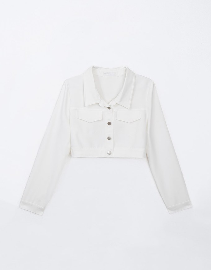 Lightweight Constrast Stitching Button Up Jacket