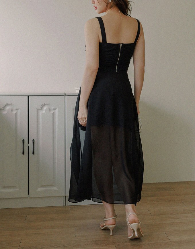 Sheer Flowy Slit Chiffon Maxi Skirt