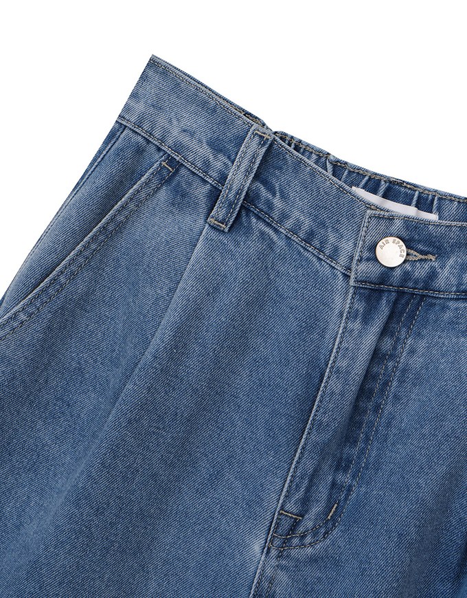 【Den!m LITE】Lightweight Soft Denim Pleated Straight Leg Pants