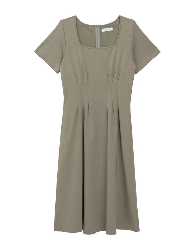 AIRY HOURGLASS Square Neck Ruched A Line Maxi Dress